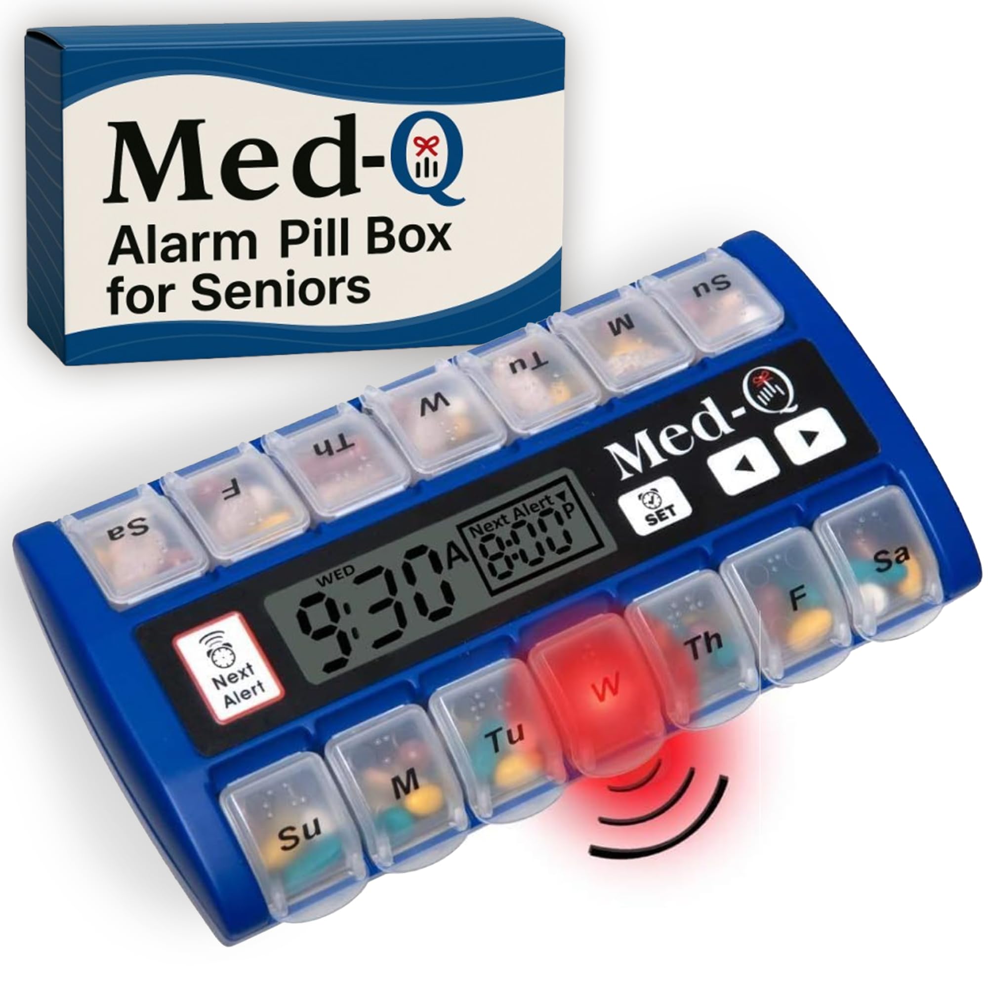 Digital Pill Dispenser with Triple Alarms