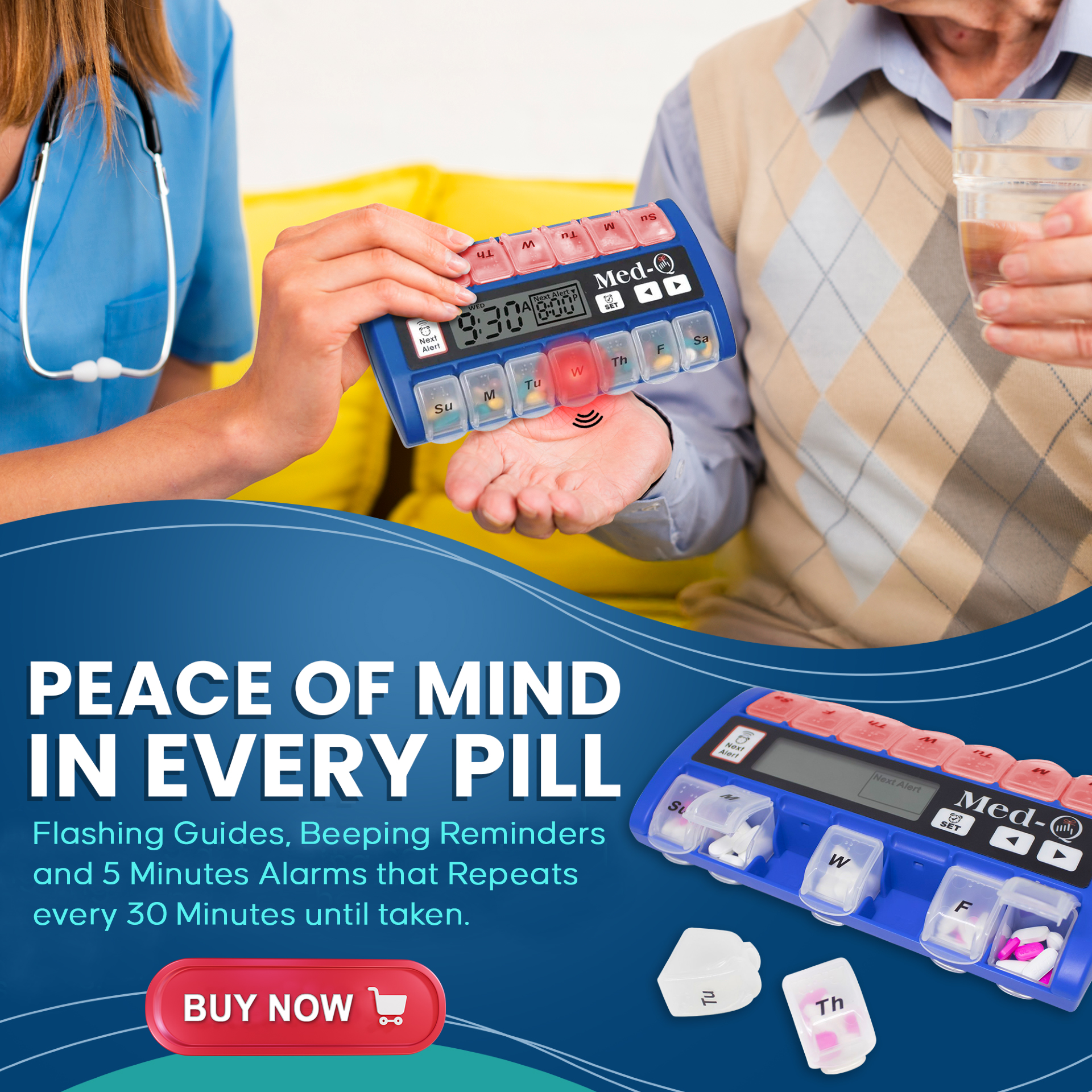 pill organizer with alarm